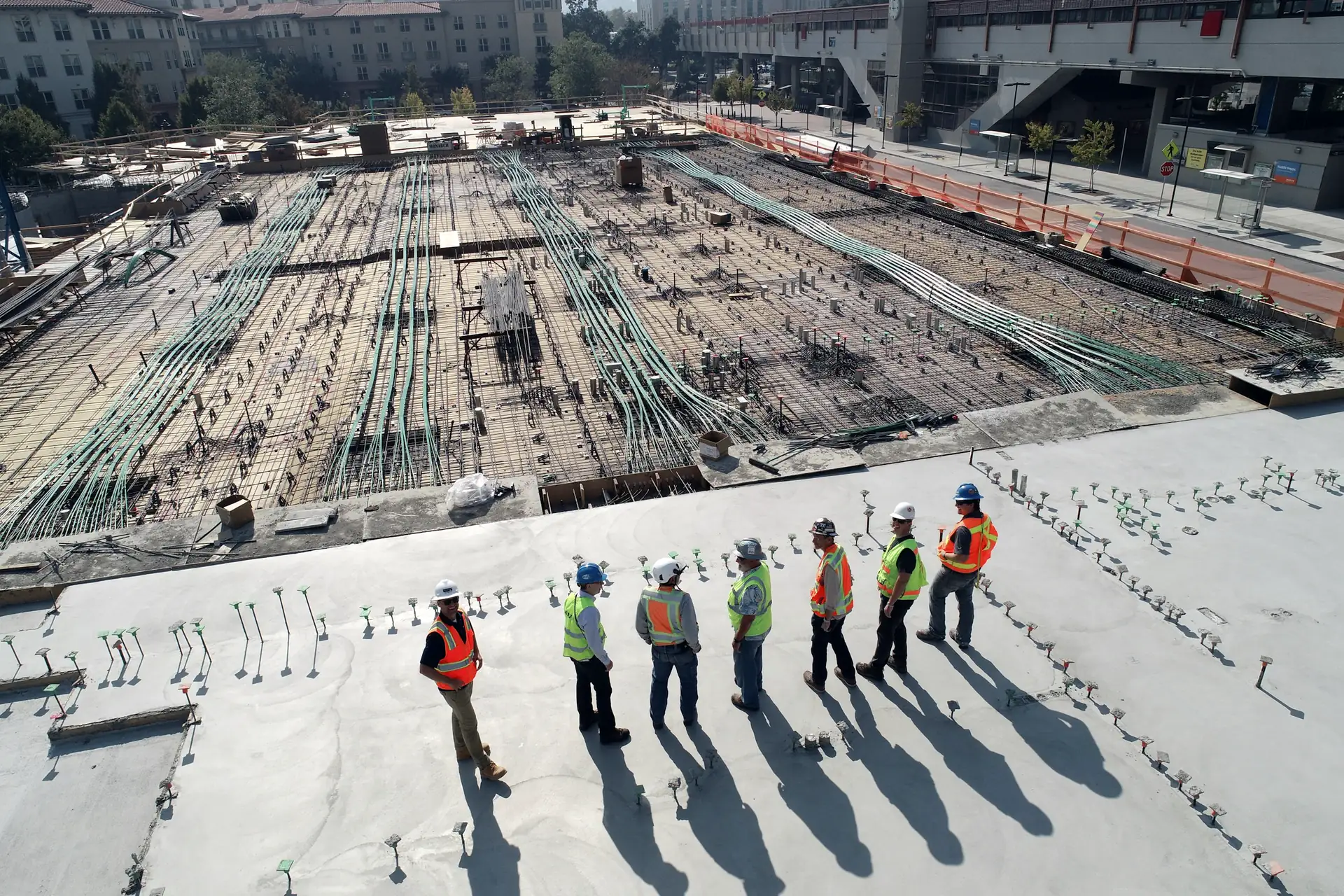 Building team on a construction site